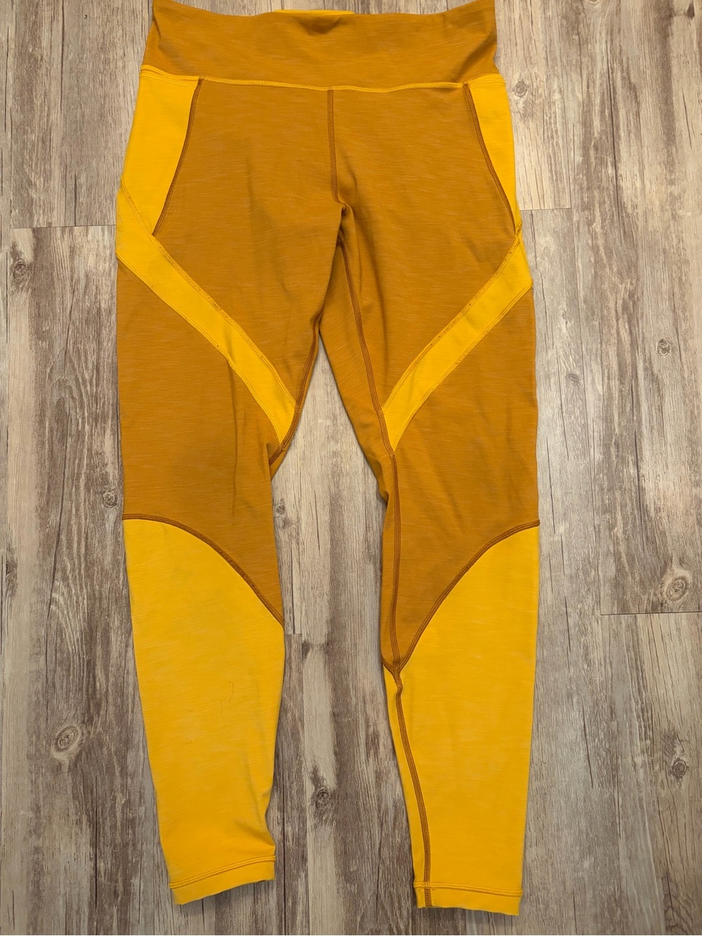 lululemon athletica Two-Tone Mustard and Yellow Leggings